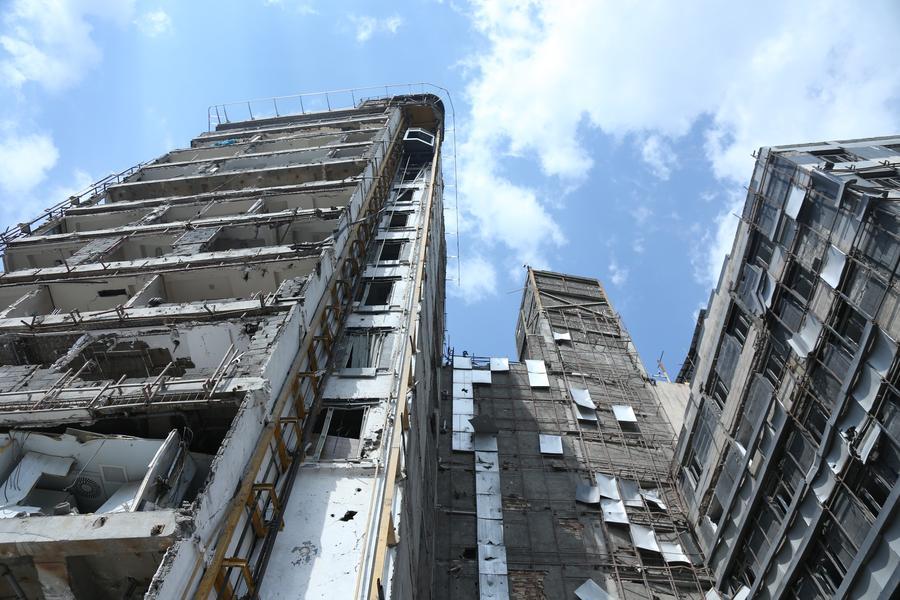Vue de l'hôpital Gandhi endommagé par les frappes américano-israéliennes à Téhéran, en Iran, le 20 avril 2026. (Xinhua/Shadati)