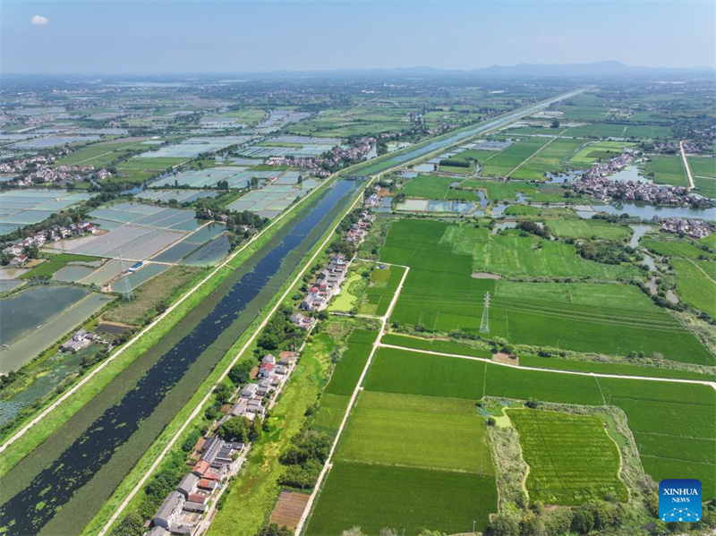 Jiangsu : le système d'irrigation du lac Chishan à Jurong