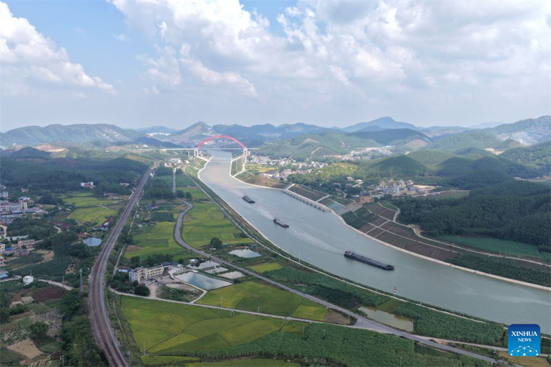 Guangxi : le volume de fret transporté sur le canal de Pinglu a dépassé 1 million de tonnes